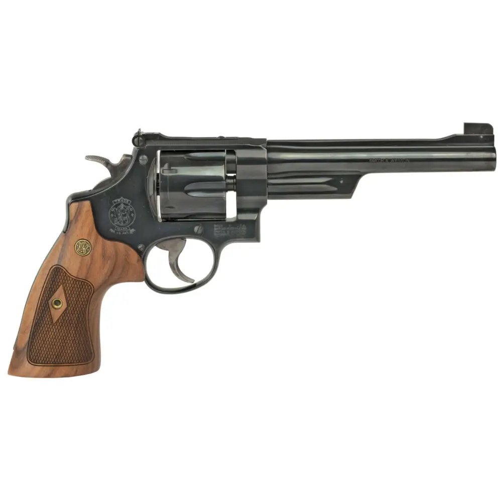 Smith & Wesson 150341 Model 27 Classic Revolver, 357 Mag or 38 S&W Spl +P, Blued Carbon Steel, 6.50" Barrel, 6rd Cylinder & N-Frame, Checkered Square Butt Walnut Grip