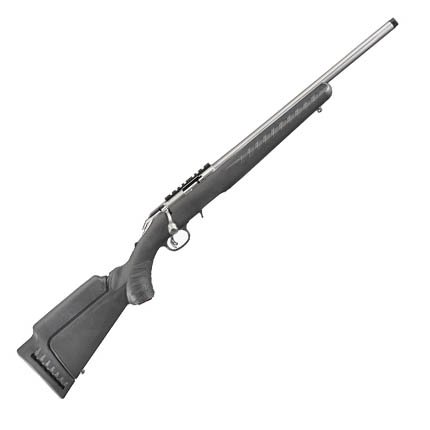 Ruger 8352 American Rimfire 22 WMR, 18" Satin Stainless Steel Barrel, 9+1 Capacity, Lightweight Black Synthetic Stock, Adjustable Trigger, Optics Ready - Ruger - 22 WMR