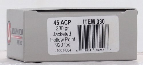Underwood Ammo 45 ACP 230 gr JHP 20 Round Box - Underwood Ammo - .45ACP