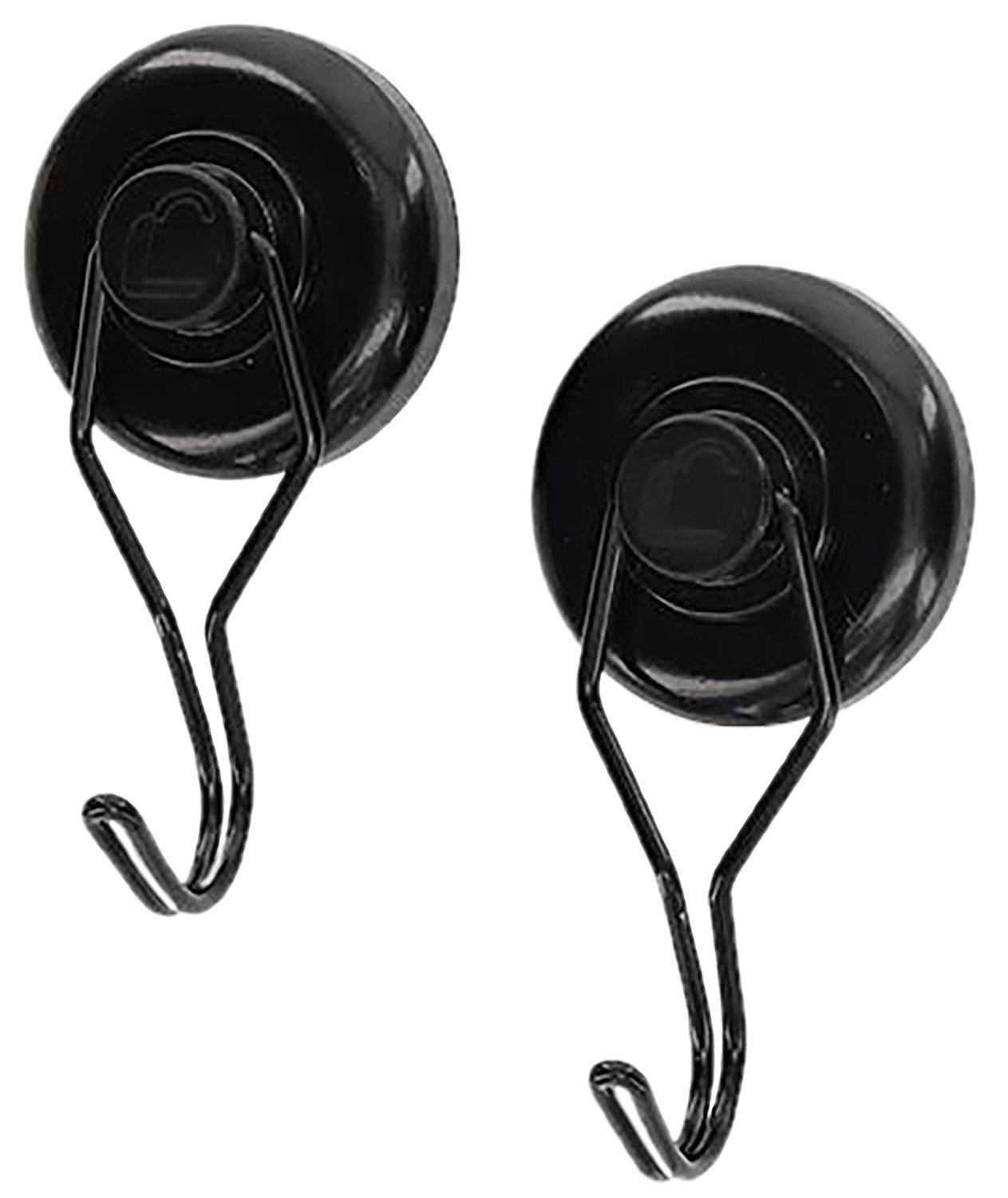 Lockdown Magnetic Hook 2 Pack Black Steel Storage Accessory 20 lbs Capacity