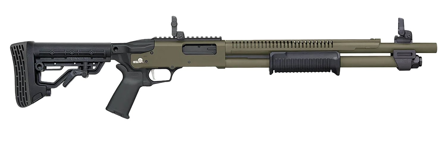 Mossberg 590R ODG Cerakote Shotgun 12ga 3 Chamber 6rd Capacity 18.5 Barrel MBUS 3 Sights - Mossberg - 12 Gauge