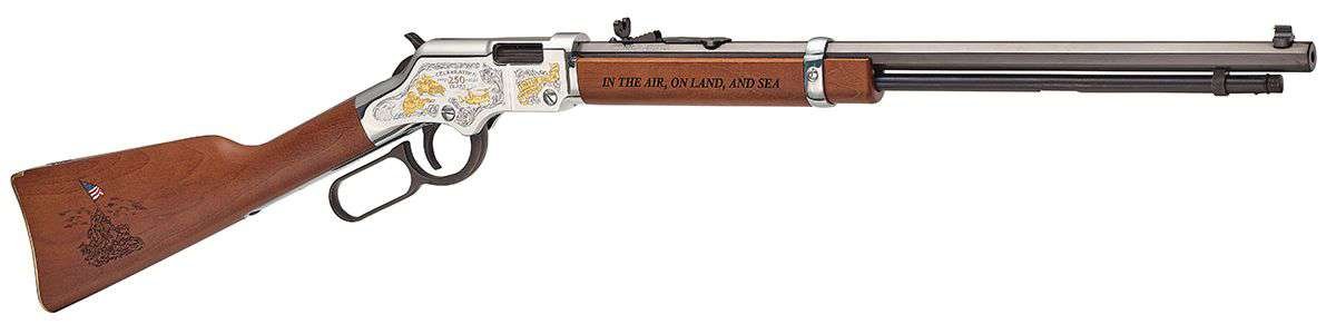 Henry H004MC Spirit of the Corps 22LR Tribute Edition Rifle 24kt Gold - Henry Repeating Arms - 22 LR