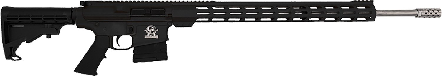 "GLFA AR-10 GL10243SSBLK 243 Win, 24" Stainless Steel Barrel, 5+1, Black Hogue OverMolded Stock, Muzzle Brake, 20" M - Great Lakes Firearms - .243 WINCHESTER