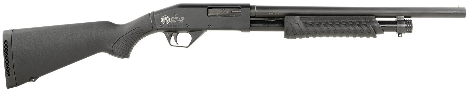 Rossi ST1218BK 12 Gauge Pump Shotgun, 18.5" Barrel, Matte Black
