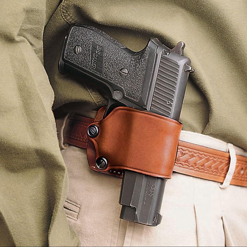 DeSantis 023TADAZ0 Yaqui Slide Holster RH Leather Large DA Autos Tan - DeSantis