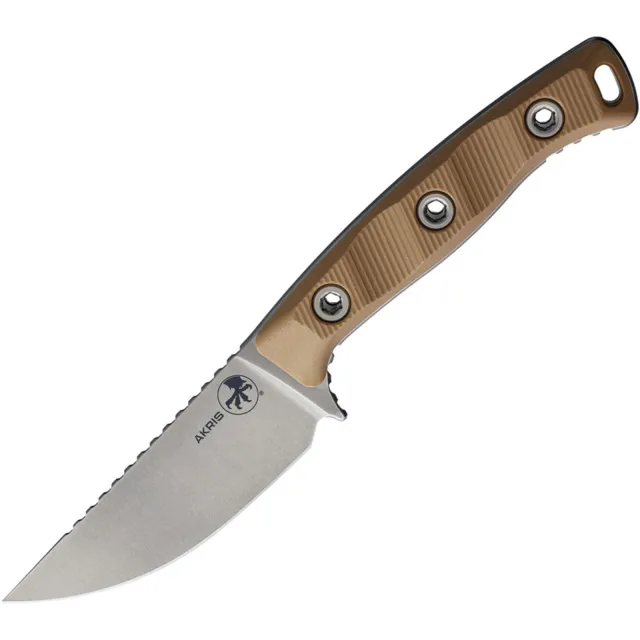 Microtech Akris 3.7 In SE Stonewash Dark Earth G-10 Leather Sheath