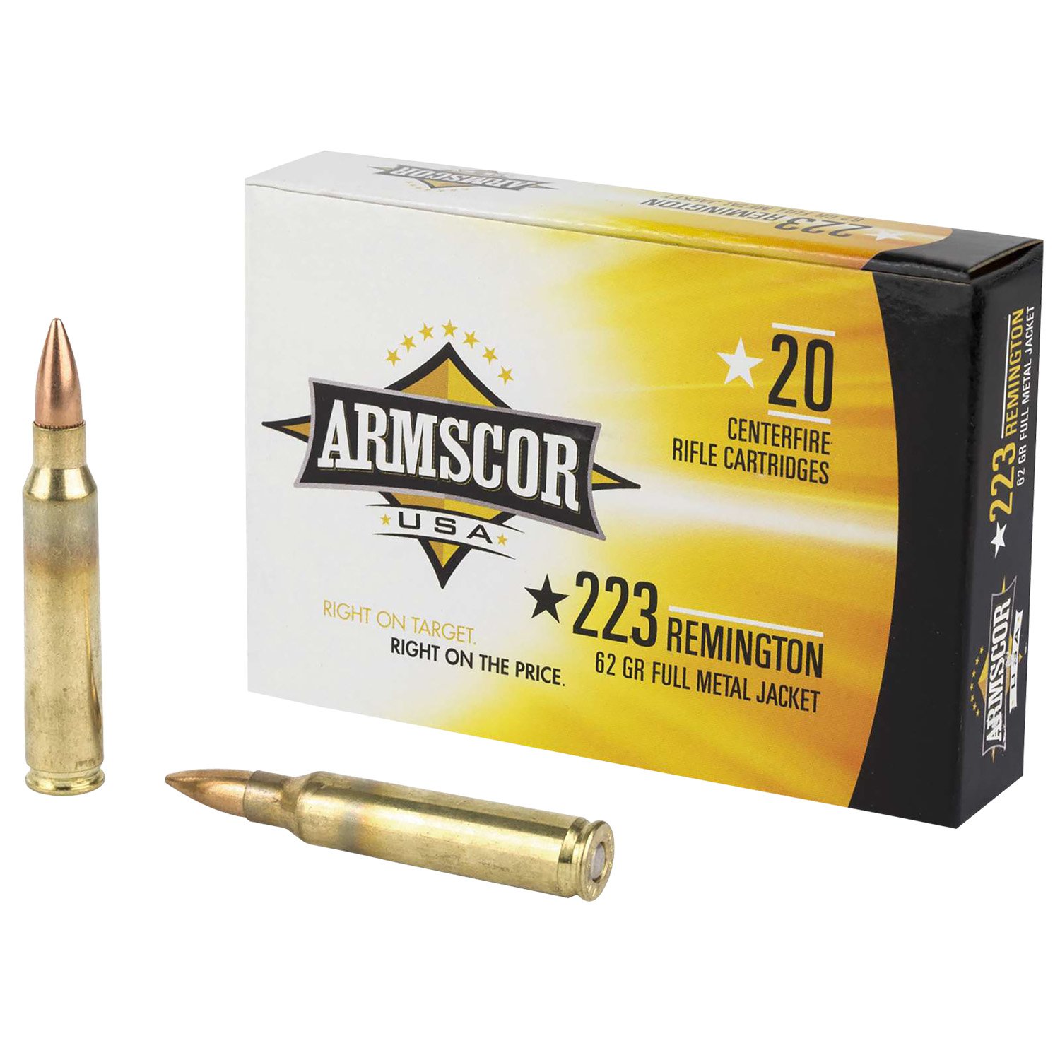 Armscor Precision Inc USA .223 Remington 62gr FMJ Brass Cased Rifle Ammo