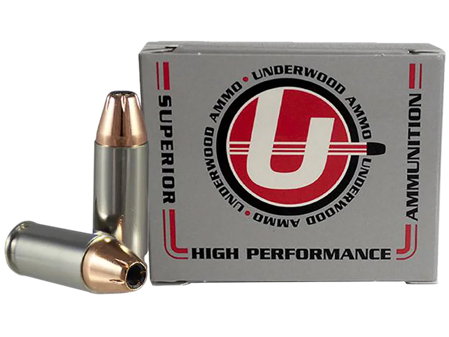 Underwood 38 Super +P 124GR JHP Nickel Plated Brass 20 Rounds - Underwood Ammo - JACKETED HOLLOW POINT