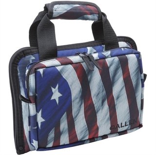Allen Victory Duplex Handgun Case Endura Stars & Stripes Black Trim Foam Padding Lockable Zipper 2 Handguns 13.25" x 8.75"