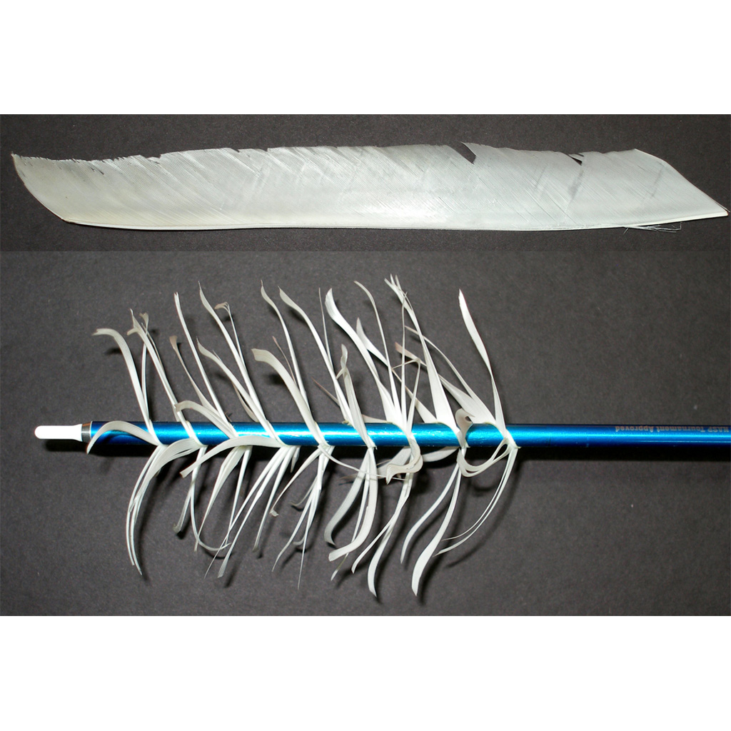 Trueflight 17001 Spiral Wrap Flu-Flu Feathers White RW 100 Pack - Trueflight