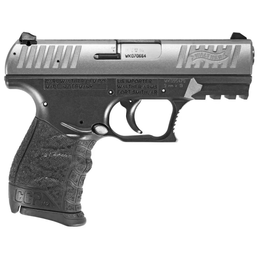 Walther CCP M2 .380ACP 8-Round Bi-Tone Pistol: 3.54" Barrel, Softcoil Gas Technology, Ergonomic Polymer Frame, Adjustable Sights, Easy Maintenance