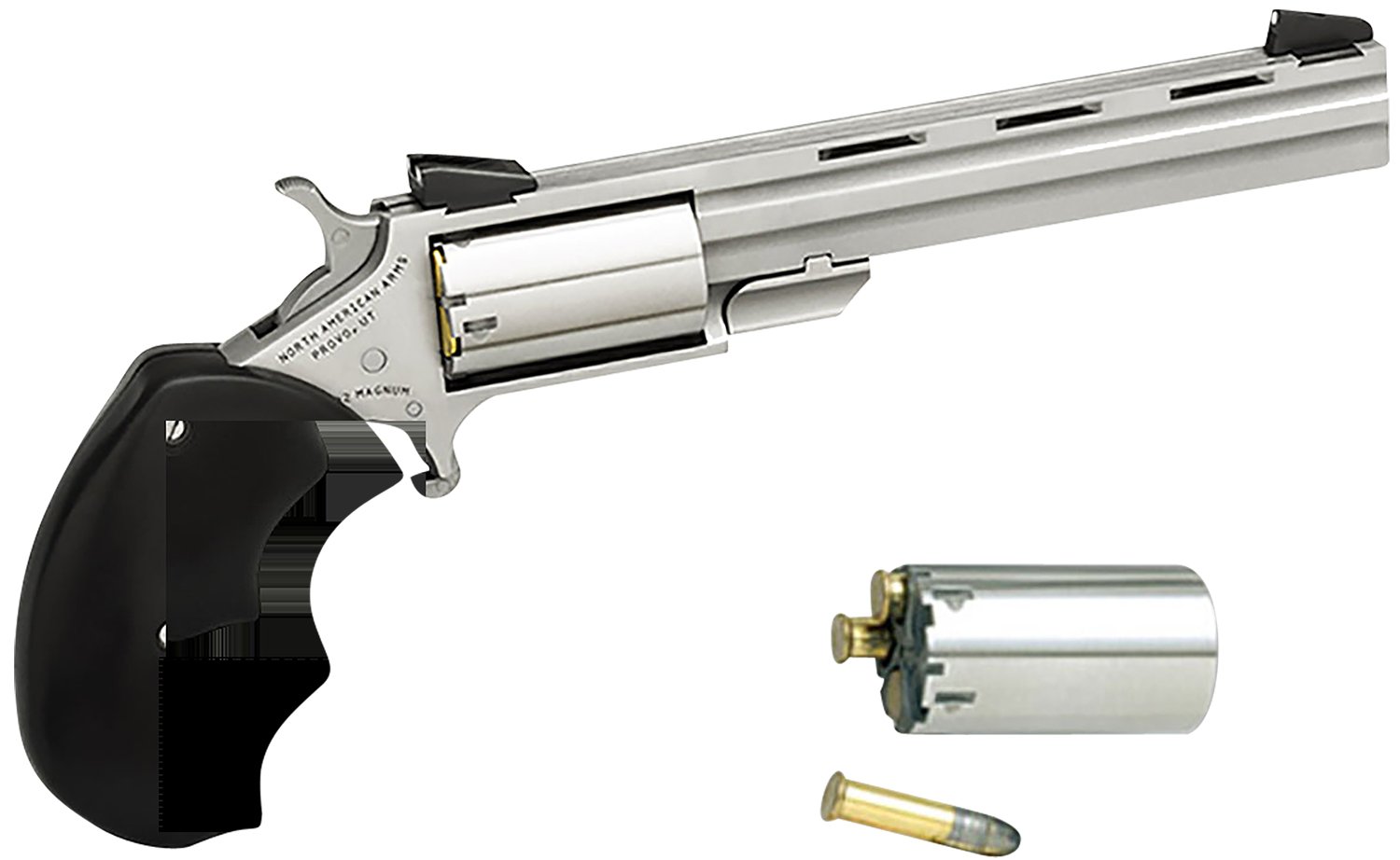 NAA Mini-Master 22Mag 22LR 4" Barrel Stainless Revolver - NAA - 22 LR | 22 Magnum