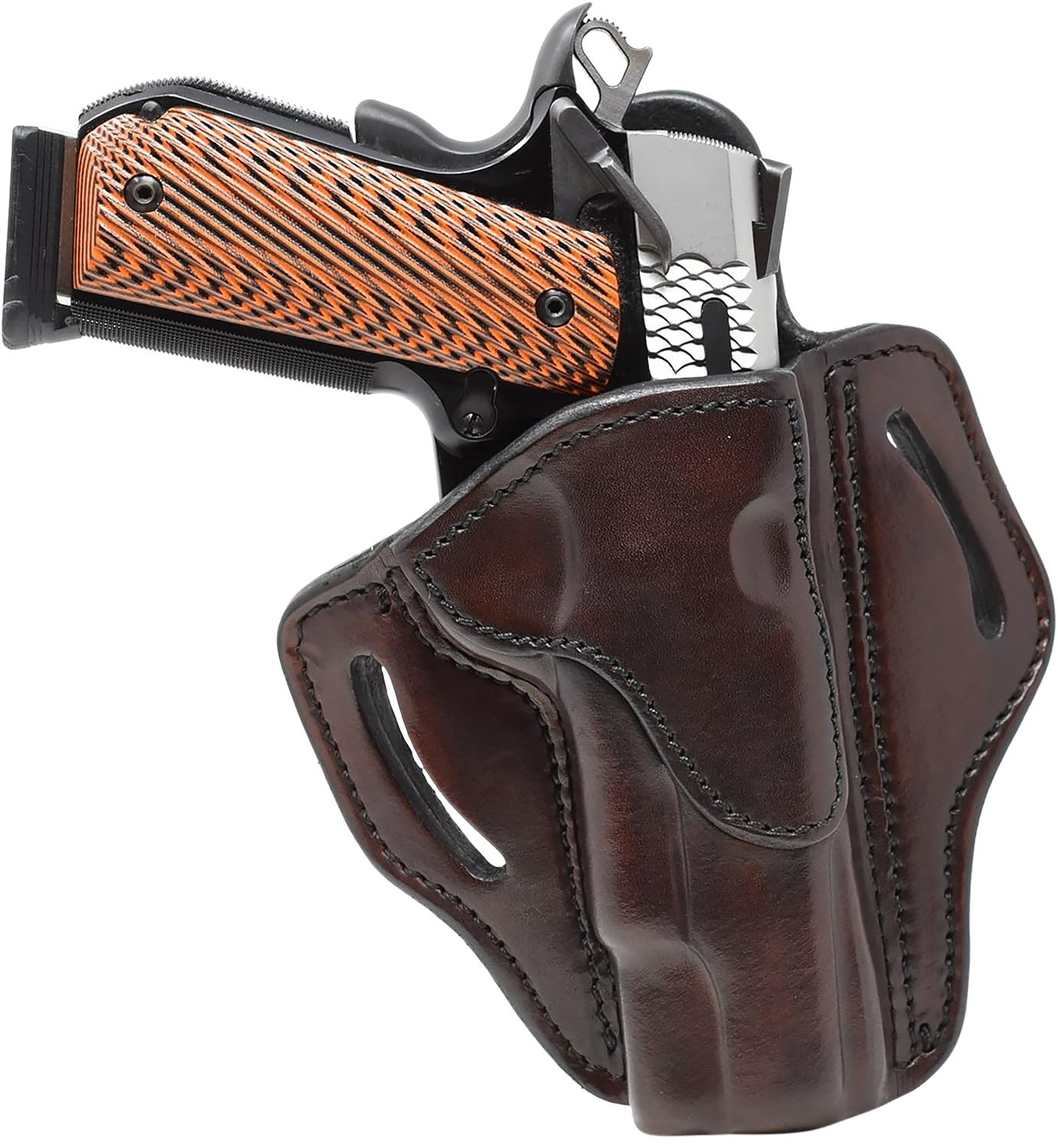 1791 Gunleather BH1-SBR-R Belt Holster Signature Brown RH OWB 1911 4"/5" - 1791 Gunleather - SIGNATURE BROWN
