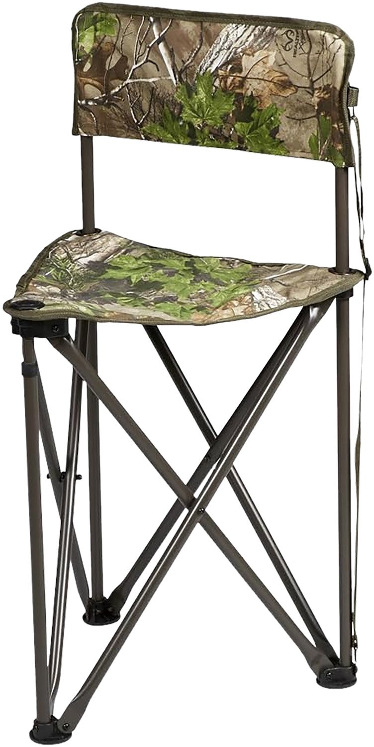 Tripod CamoChair - Lightweight, Collapsible, Realtree Xtra Green, 30" Tall, 19.5" Seat Height - HS Precision
