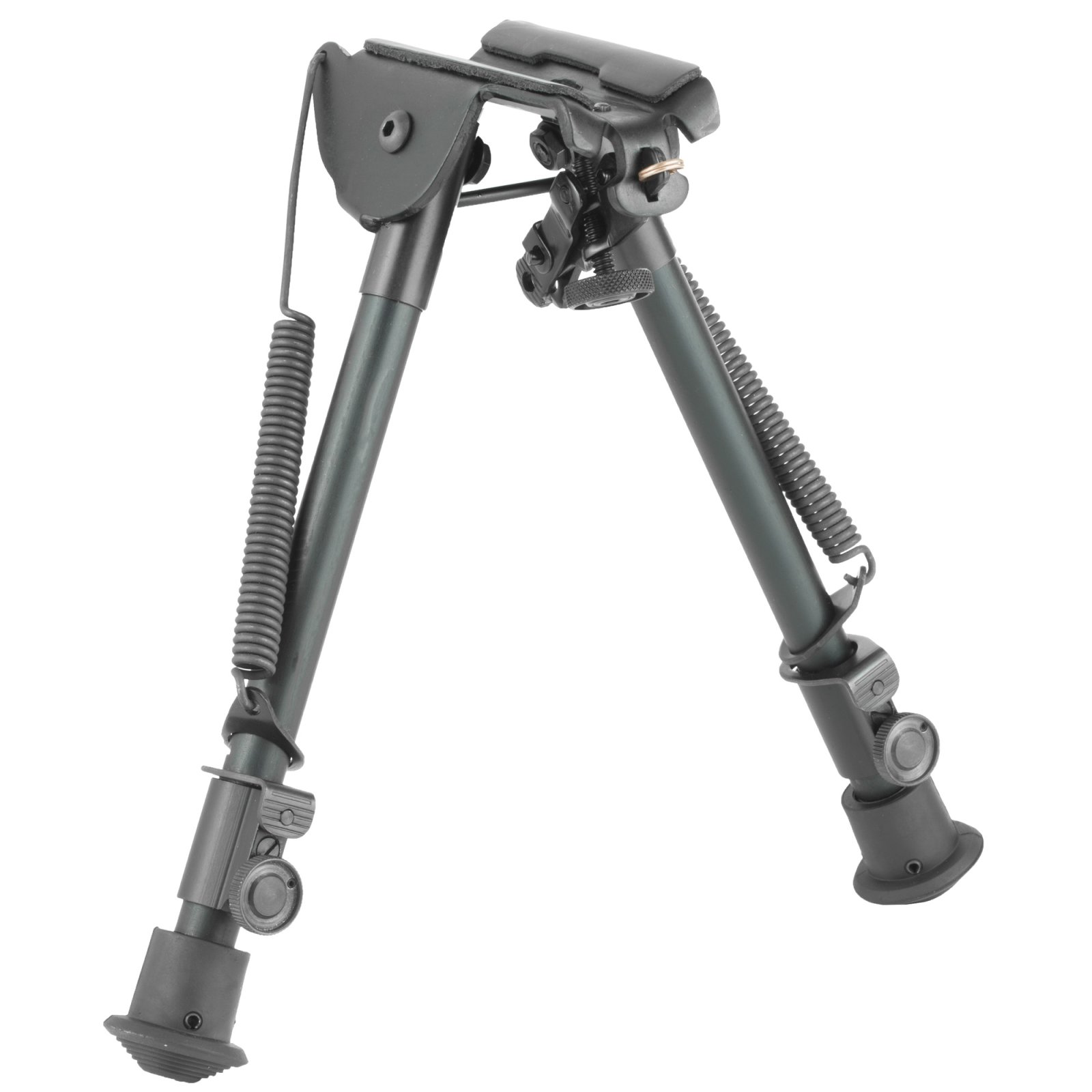 Harris Bipods L1A2 Non-Swivel Stud 9-13" Black Steel/Aluminum Rubber Feet
