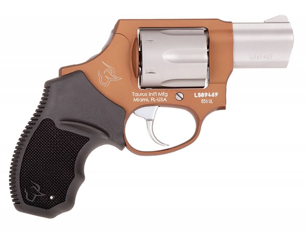 Taurus 2856029ULCH12 856 Ultra-Lite 38 Spl + P 6 Round 2" Matte Stainless/Bronze Aluminum, Black Rubber Grip