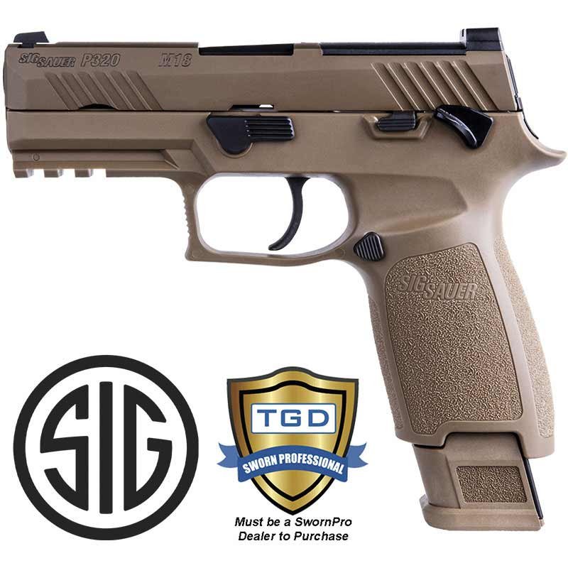 Sig Sauer P320 M18 9mm 17Rd Night Sights Coyote 3.9in