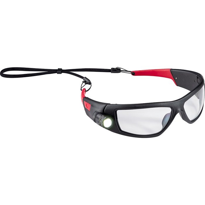 Coast PRODUCTS SPG500 SAFETY GLASSES W/BUILT-IN RECHARGEABLE LIGHT BLK/RED - COAST PRODUCTS
