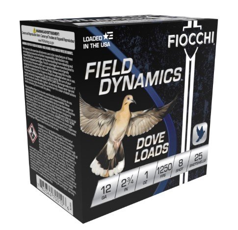 Fiocchi 12GT8 Field Dynamics Dove & Quail 12ga 2.75" 1oz 8 Shot 25 Rounds - Fiocchi - 12 Gauge