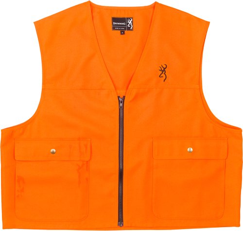Browning Junior Safety Vest X-Large Blaze Orange Polyester Zip Front