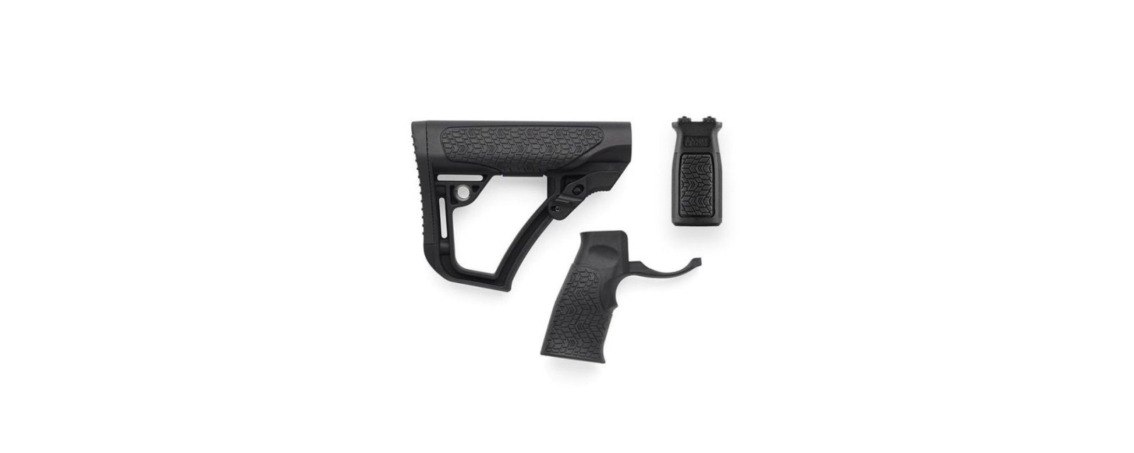 Daniel Defense Black Combo Set Buttstock Pistol Vertical M-LOK Grip