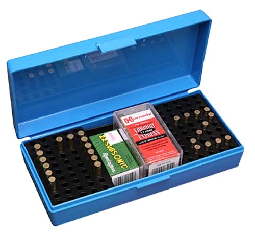 MTM 22 Long Rifle Rimfire Competition 100 Round Blue Ammo Box (SB-200-20) - MTM Case-Gard - AMMO BOX