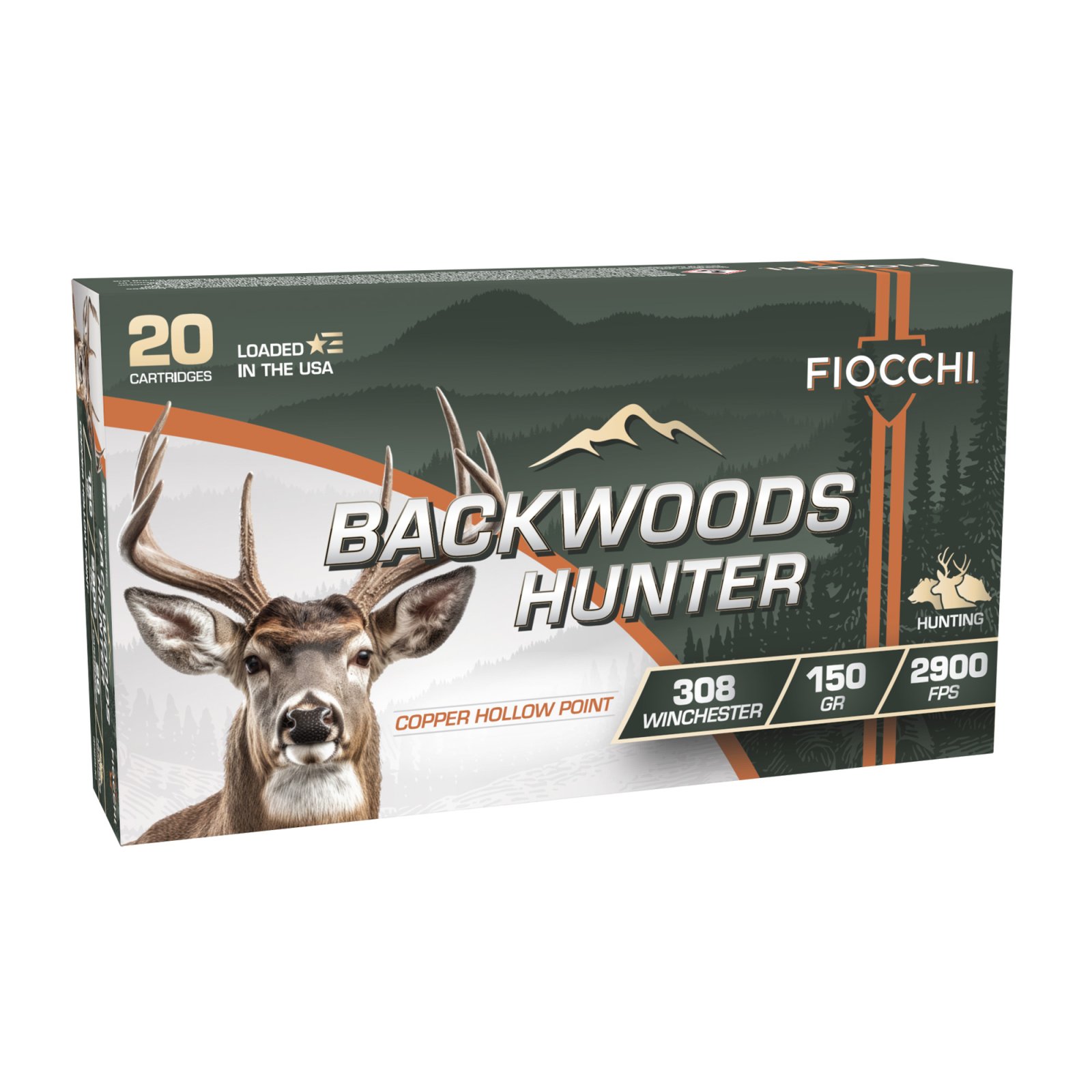 Fiocchi Backwoods Hunter 308 Winchester 150 Grain Copper Hollow