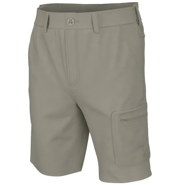 HUK H2000171-250-L Men's Next Level 10.5" Fishing Shorts Khaki - Marolina DBA HUK
