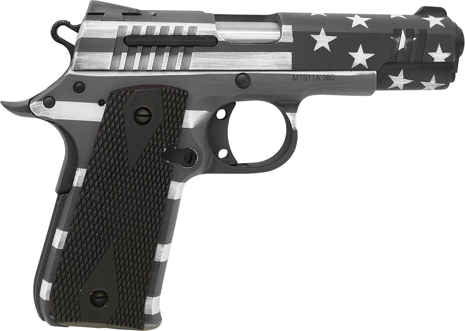 Buy Legacy Sports CIT380USG 1911 .380 ACP 3.75" Grey USA Flag Cerakote online