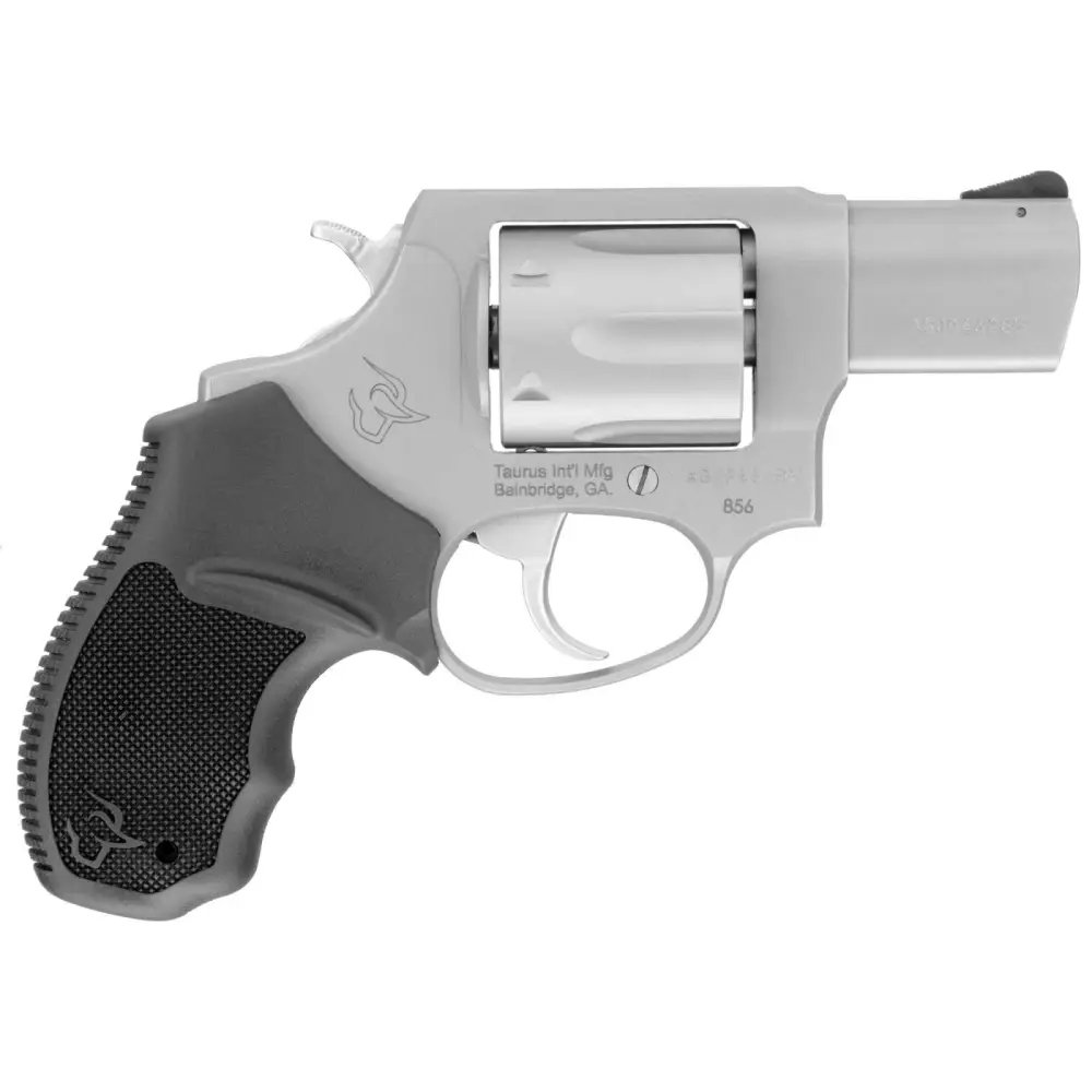Taurus 856 Revolver, Matte Stainless Finish, 2-Inch Barrel, 6-Round .38 Special, Rubber Grip - Taurus International Manufacturing, Inc. - 38 Special