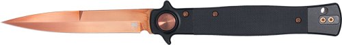 Buy CobraTec Stiletto Button Lock G10 Knife Folding Blade Black/Rose Gold online