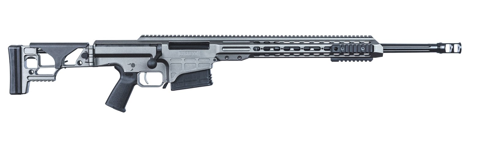 Barrett MRAD 18492 308 Win Tungsten Gray 24" Fluted Barrel Folding Stock - Barrett - 308 Win