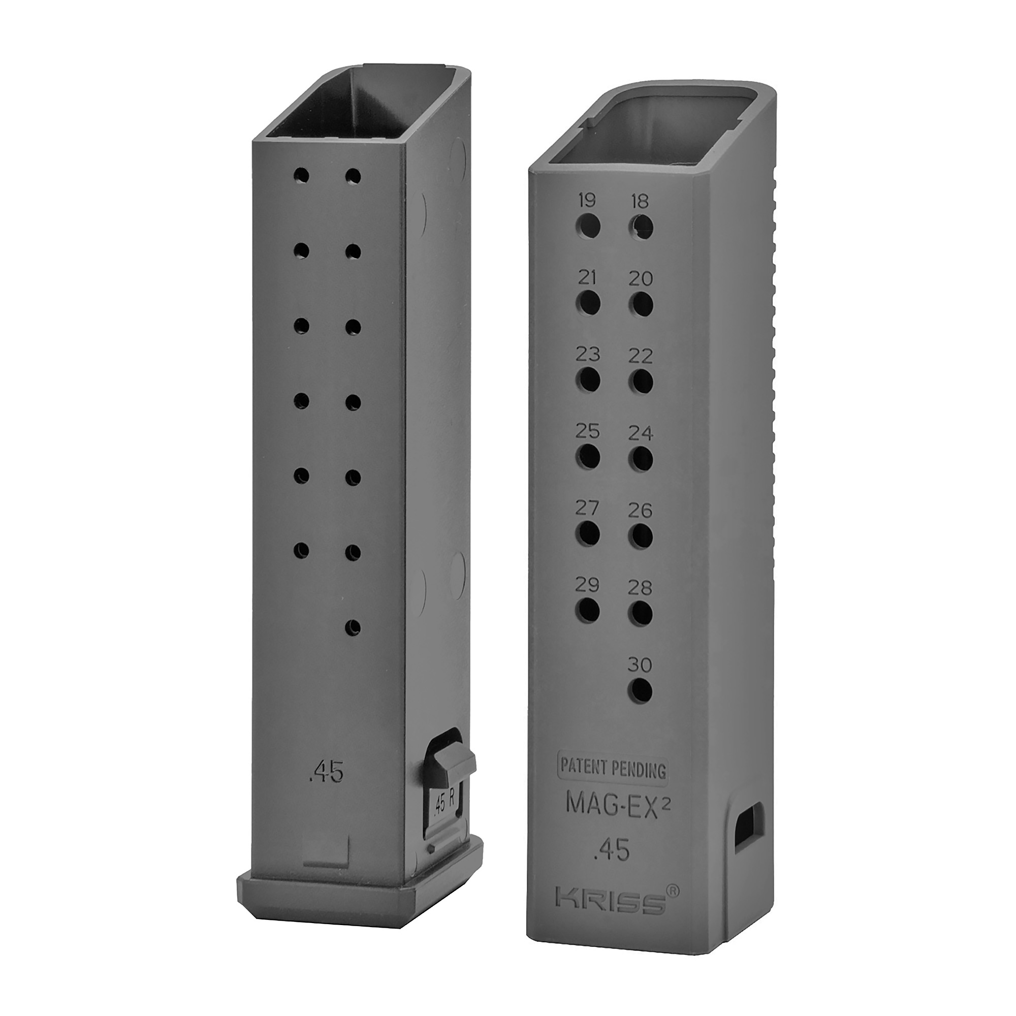 Kriss USA KVA-MX2K45BL01 Mag Extension, 45 ACP, +17 Rounds, Black, 3 Pack