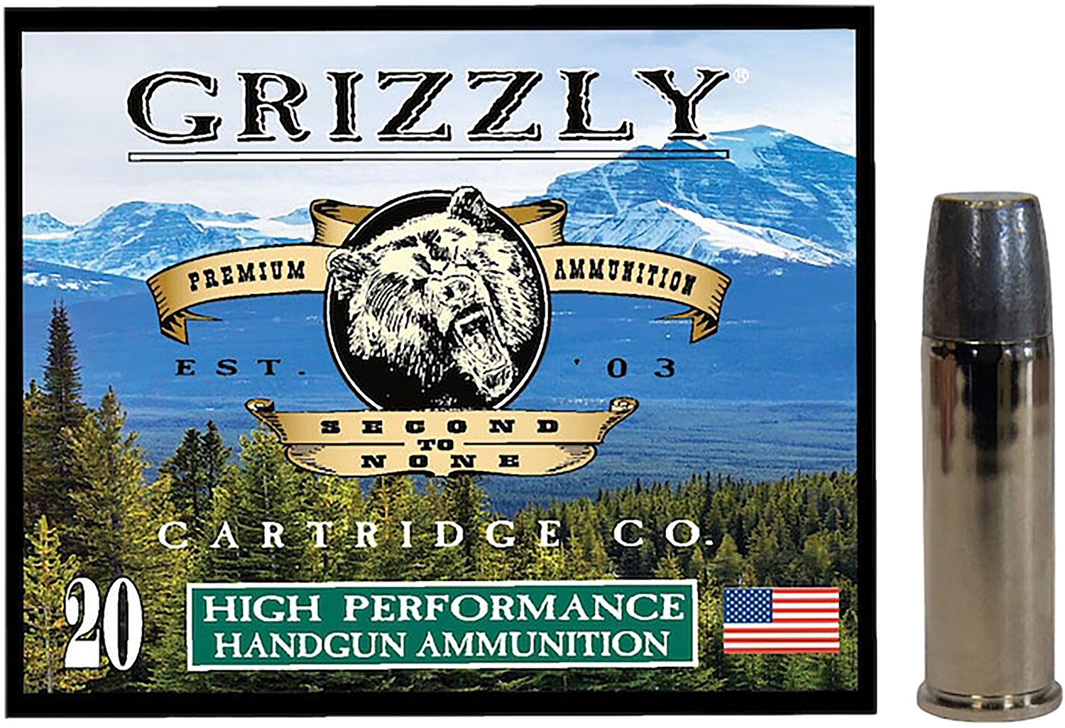 Grizzly GC44M19 44 Mag Ammo, 320gr WLNGC, 1350 fps, 20 Rounds