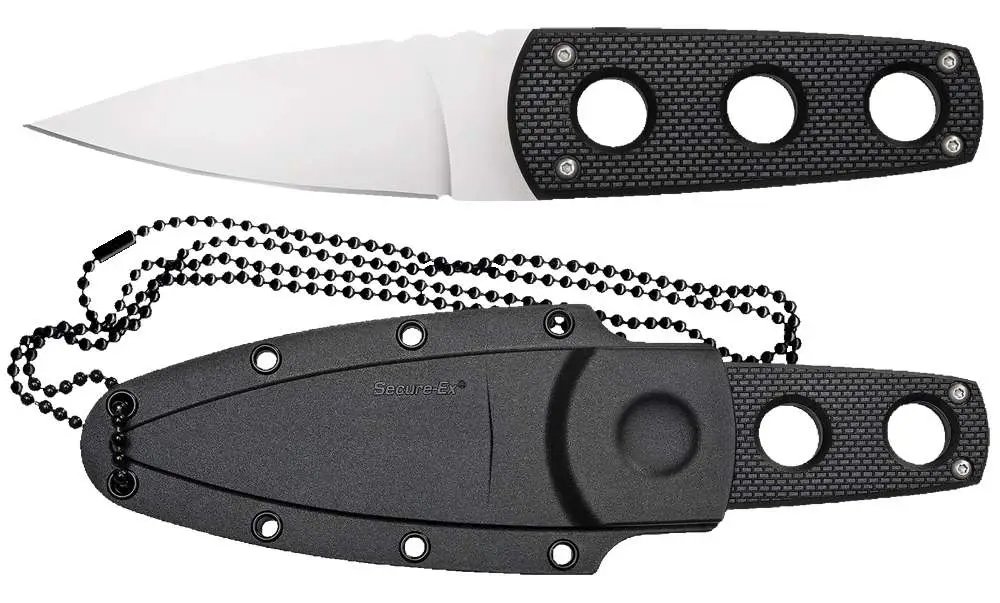 Cold Steel 11SDT Secret Edge 3.50" Fixed Plain Spear Point Japanese AUS-8A SS Blade/ Black Griv-Ex Handle