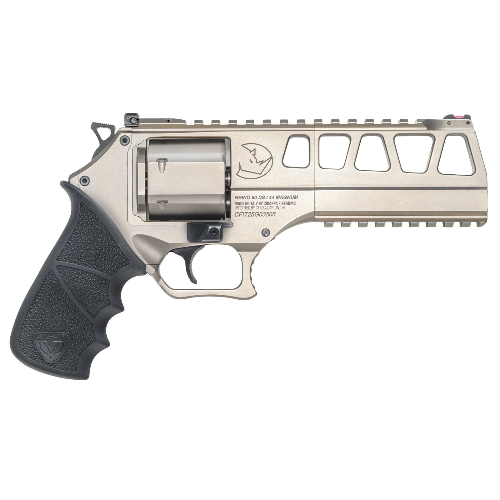 Rhino 60DS 44 MAG 6" Nickel Houge grip --Adjustable sigts