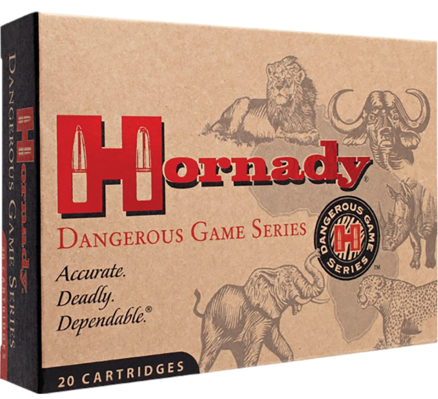 Hornady Dangerous Game 404 Jeffery 400 Grain Solid 20 Rounds Brass