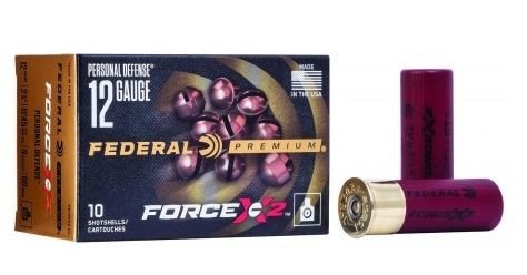 Federal PD129FX200 Premium Force X2 12 Gauge, 1.75" Shell, 6 Pellets, 1245 fps, 00 Buck Shot, 10 Rounds - Federal Premium Ammunition - 12 GAUGE