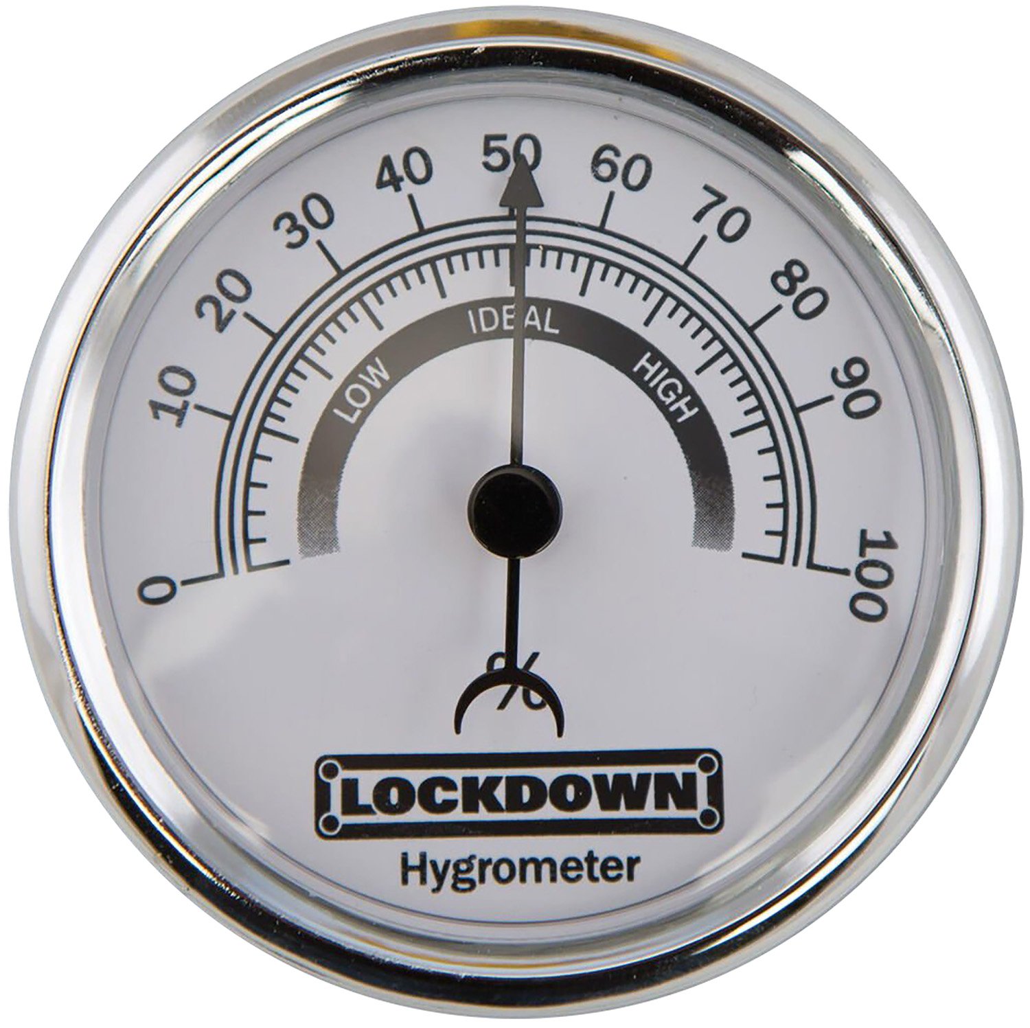 Lockdown Hygrometer Model 222111 Stainless Steel Large Display - Lockdown - SILVER