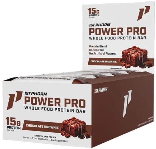 1ST PHORM WHOLE FOOD POWER PRO BAR CHOCOLATE BROWNIE 15