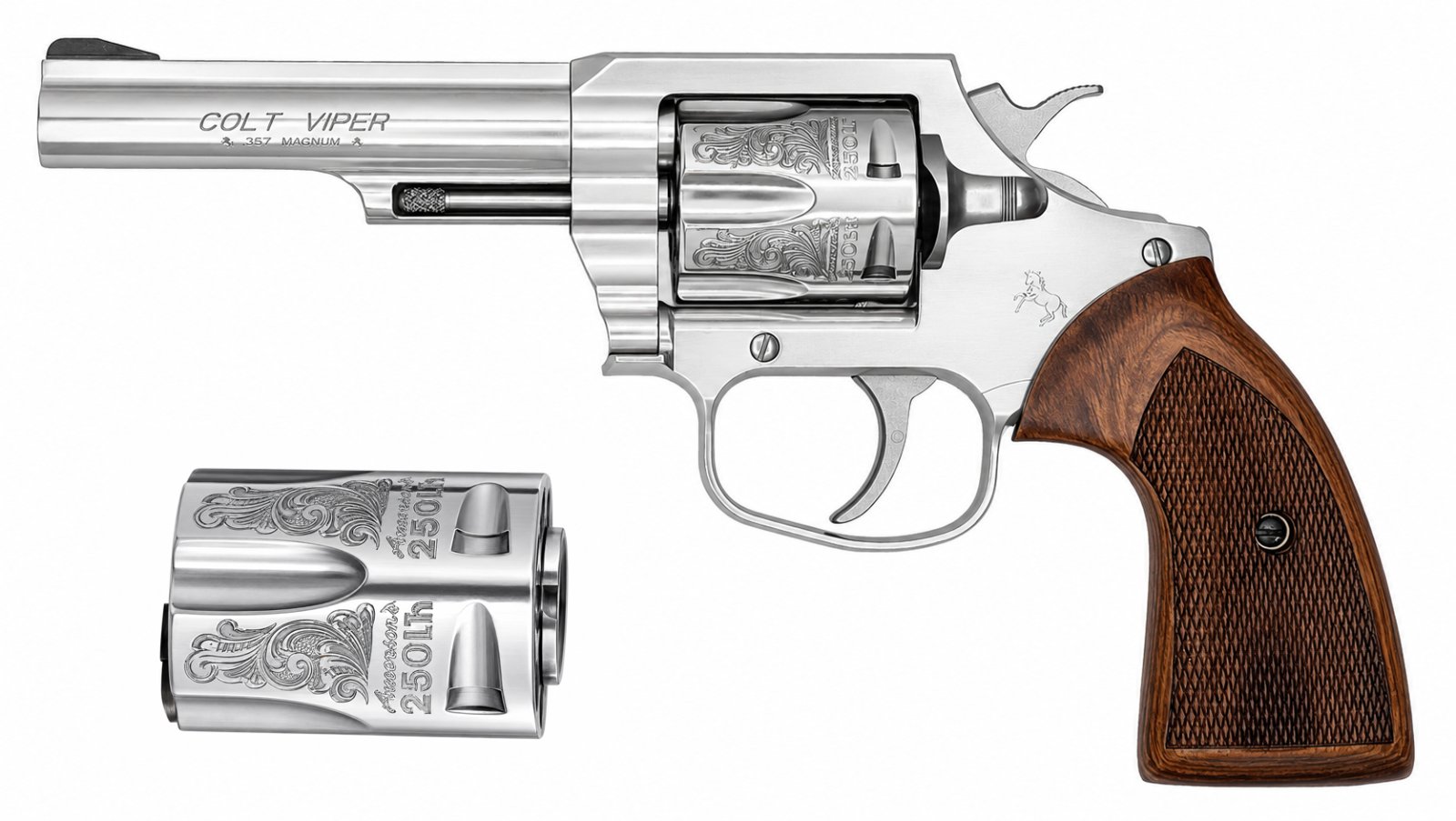 COLT VIPER 357 MAG 250TH SCROLL 4.25IN BARREL SS 6RD VIPER-SP4WRR-250TH