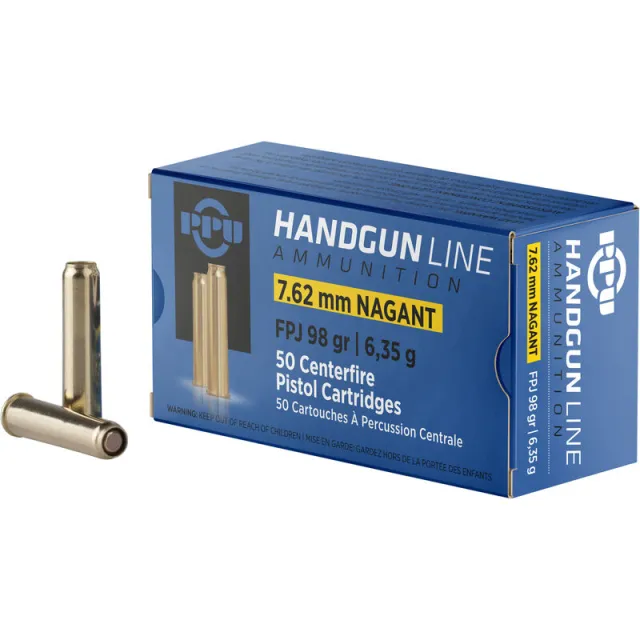 Prvi Partizan PPH762N 7.62 Nagant 98gr FPJ 50/Box Handgun Ammo - Prvi Partizan