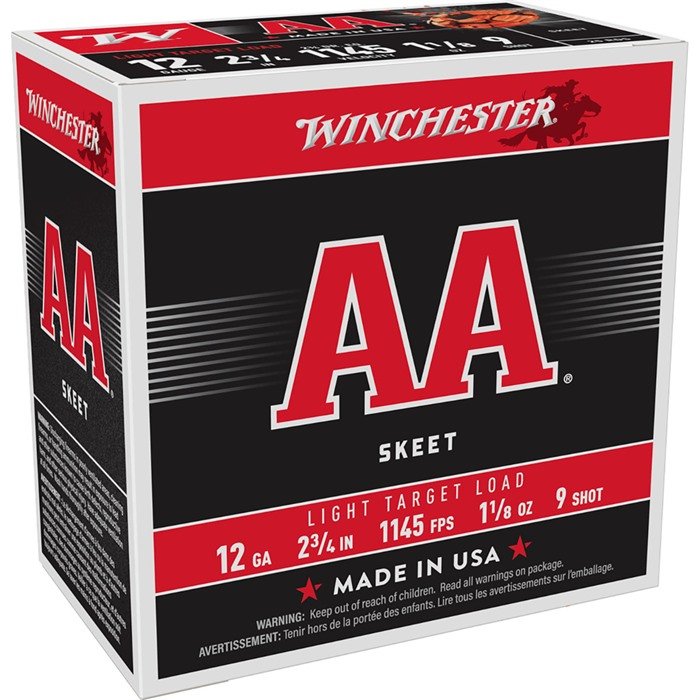Winchester AA Light 12 Gauge 2-3/4" 1-1/8 Oz #9 Shot 250-Rounds - Winchester