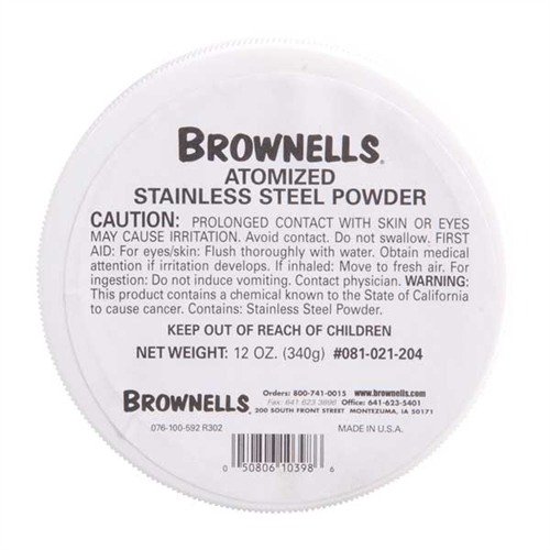 Brownells FGA01094 Atomized Stainless Steel Powder 12oz - Brownells