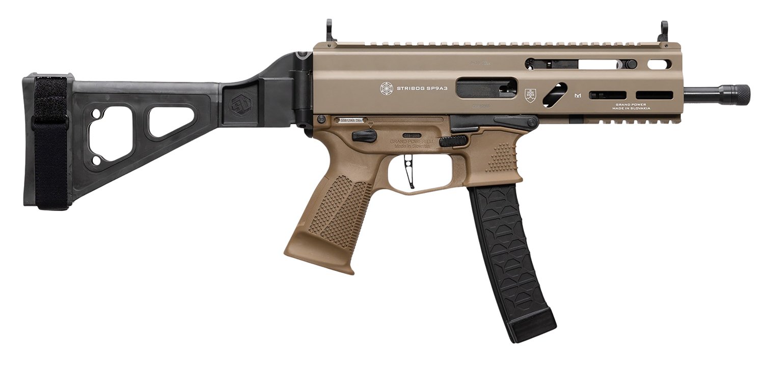 Buy Grand Power Stribog SP9A3 9mm 30Rd 8in FDE With Brace online