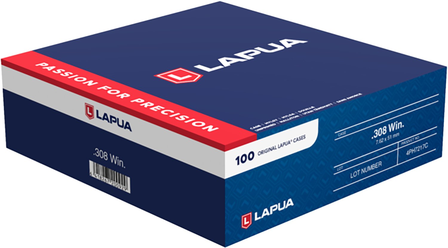 Berger Bullets 4PH7217C Unprimed Cases 308 Win Rifle Brass 100/Box - LAPUA - BRASS