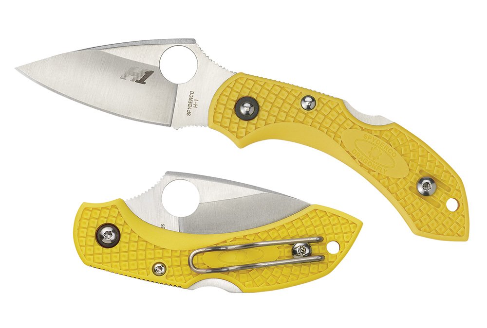 Spyderco C28SYL2 Dragonfly 2 Salt 2.25" Serrated H1 Blade Yellow Handle