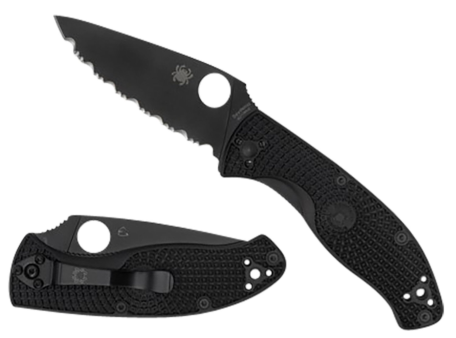 Spyderco C122PSBBK Tenacious Black FRN Blade Pocket Knife - Spyderco