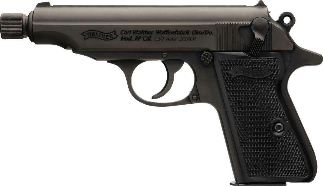 Walther Arms 4796063 PP SD 32ACP Threaded Black Panel Grip 8RD - Walther - 32 AP