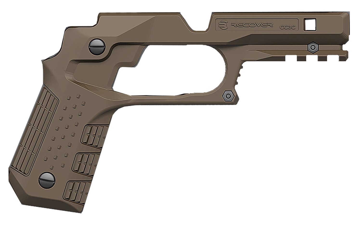 Recover Tactical CC3C02 Tan Polymer Grip & Rail System for 1911 Officer